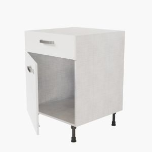 Meuble de cuisine bas - 1 porte + 1 tiroir - 60 cm - Blanc