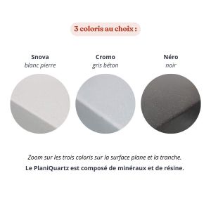 Kitchenette K13L - 140 cm - équipée avec électroménager et plan de travail monobloc Planiquartz coloris au choix