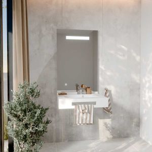 LEA 70 cm plan vasque suspendu avec miroir LED Elégance ht105