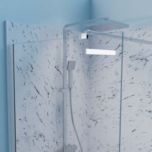 Paroi de douche italienne 90+40 x 200cm CALYPSO verre 8 mm avec volet pivotant