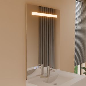 Miroir lumineux ELEG PLUS 80x105 cm - Antibuée - Interrupteur sensitif - Lumière modulable blanc chaud