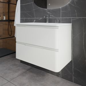 Meuble salle de bain suspendu IVORY 80 cm - Blanc mat
