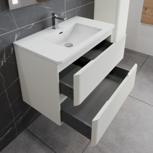 Meuble salle de bain suspendu IVORY 80 cm - Blanc mat
