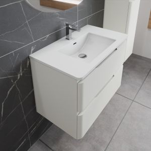 Meuble salle de bain suspendu IVORY 80 cm - Blanc mat