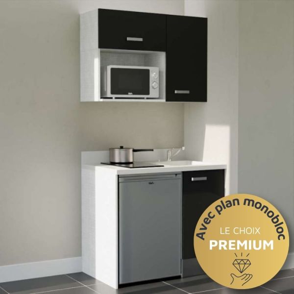 Kitchenette K00L - 100 cm - emplacements frigo top et micro-ondes