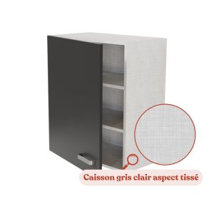 Meuble haut de cuisine - 60 cm - Porte coloris noir mat