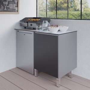 Cuisine d'été en inox KX16 - 120 cm avec emplacement frigo