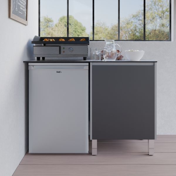 Cuisine d'été en inox KX16 - 120 cm avec emplacement frigo