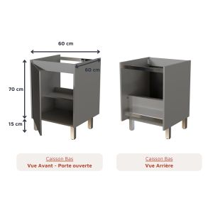 Cuisine d'été en inox KX17 - Détail caisson en inox