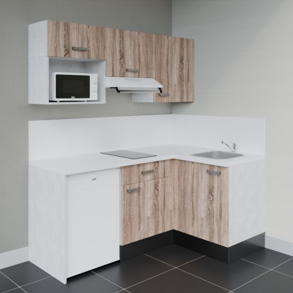 Kitchenette d'angle KA03L-PT électroménager inclus
