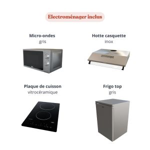 Kitchenette d'angle KA03L-PT électroménager inclus