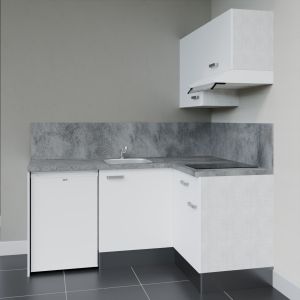 Kitchenette d'angle KA02L-PT électroménager inclus