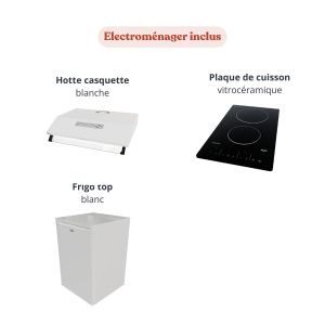 Kitchenette d'angle KA02L-PT électroménager inclus