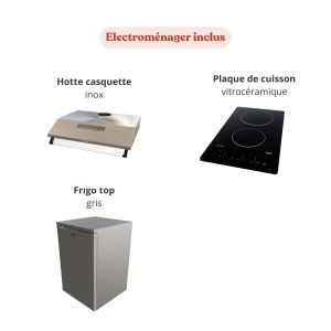 Kitchenette d'angle KA02L-PT électroménager inclus