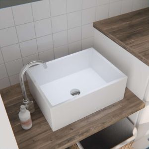 Ensemble meubles buanderie B09 - zoom vasque à poser en céramique