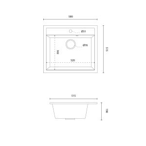 Ensemble meubles buanderie B10 - Schéma plan vasque encastré inclus