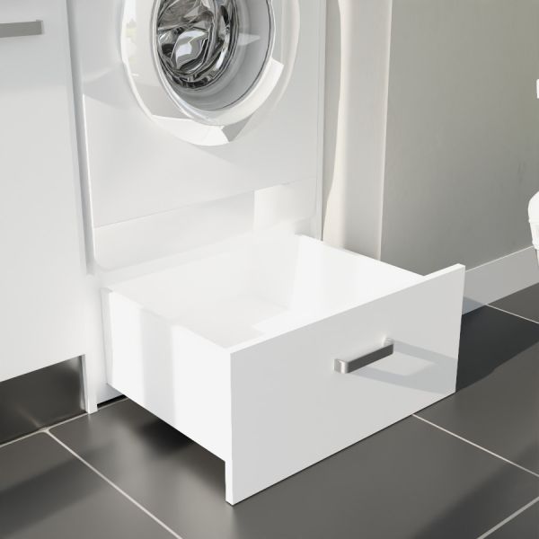 Coffre tiroir pour meuble buanderie lave-linge surélevé