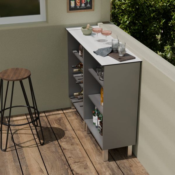 Meuble bar complet K20 pour cuisine d'extérieur - 130 cm
