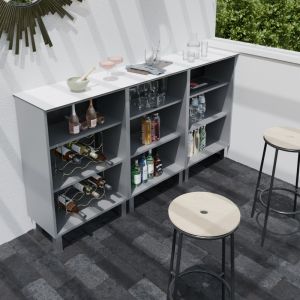 Meuble bar complet K21 pour cuisine d'extérieur - 195 cm