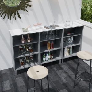 Meuble bar complet K21 pour cuisine d'extérieur - 195 cm