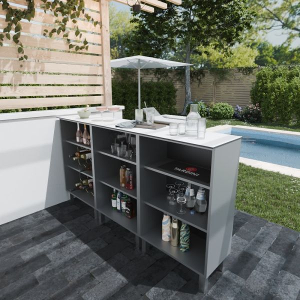 Meuble bar complet K21 pour cuisine d'extérieur - 195 cm