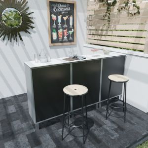 Meuble bar complet K21 pour cuisine d'extérieur - 195 cm