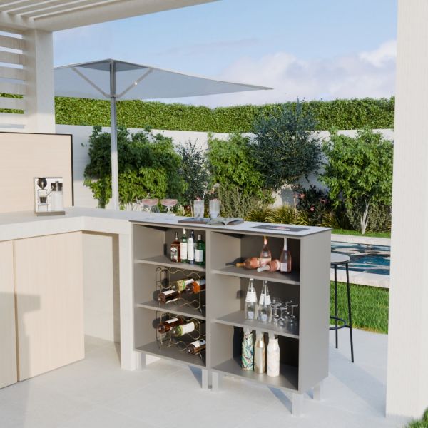 Meuble bar complet K20 pour cuisine d'extérieur - 130 cm
