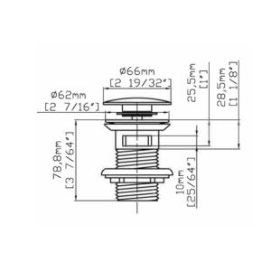 Bonde lavabo clic-clac métal Noir Mat