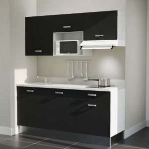 Kitchenette K30L - 180 cm - emplacements micro-ondes et hotte