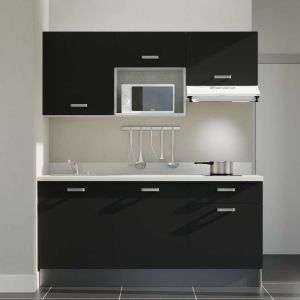 Kitchenette K30L - 180 cm - emplacements micro-ondes et hotte