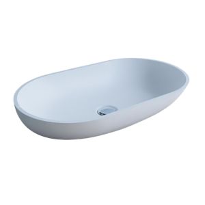Vasque à poser ovale LAGOON 58 cm x 34 cm - Blanc brillant