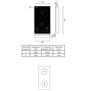 Plaque de cuisson induction 2 feux - KLAF