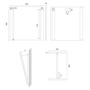 Dimensions miroir MOTORY