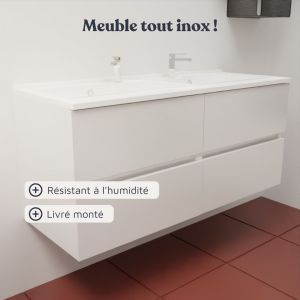 Caisson de salle de bain ROSALY INOX - 120 cm