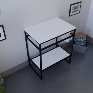 Meuble salle de bain pour vasque à poser STRUCTURA 70 cm - Plan de toilette blanc 