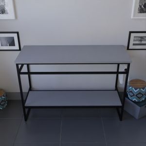 Meuble salle de bain pour vasque à poser STRUCTURA 120 cm plan de toilette gris