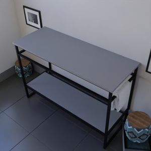 Meuble salle de bain pour vasque à poser STRUCTURA 120 cm plan de toilette gris