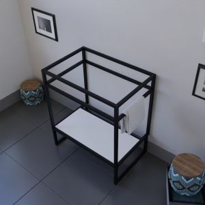 Meuble salle de bain avec étagère blanche sans plan vasque STRUCTURA 70 cm