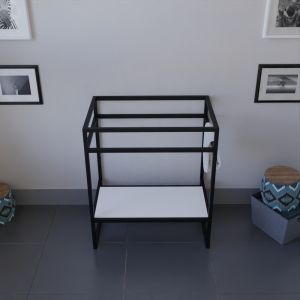Meuble salle de bain avec étagère blanche sans plan vasque STRUCTURA 70 cm