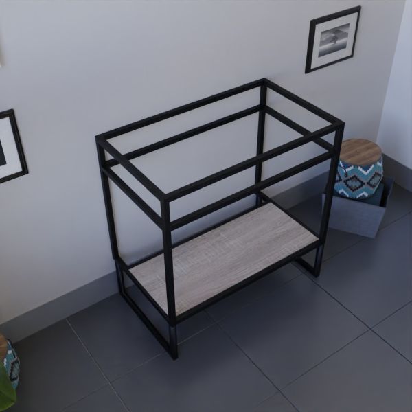 Meuble salle de bain avec étagère en bois sans plan vasque STRUCTURA 80 cm