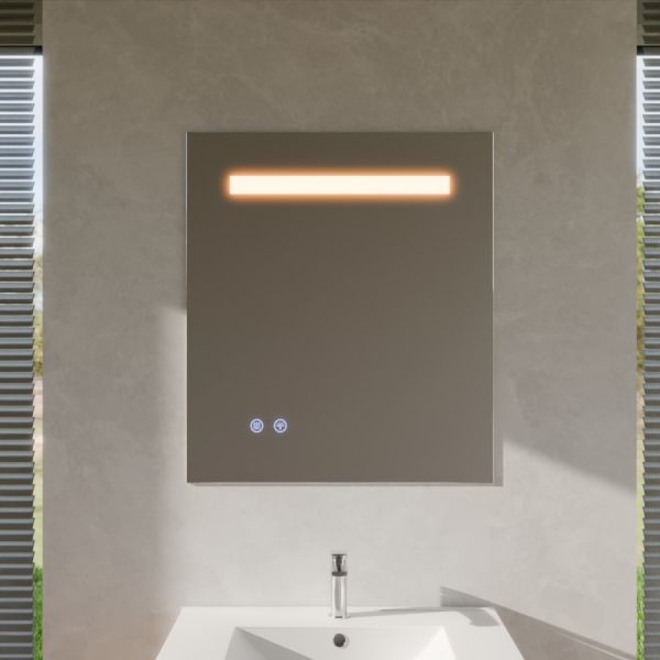 Miroir lumineux ELEG PLUS 70x80 cm - LED réglable, antibuée, interrupteur sensitif
