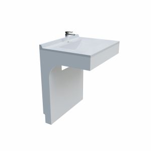 Meuble simple vasque PMR EPURE 70 cm - Blanc brillant