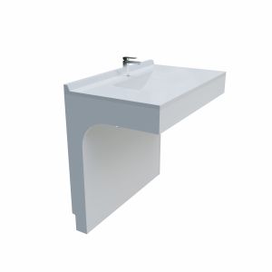 Meuble simple vasque PMR EPURE 90 cm - Blanc brillant