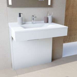 Meuble simple vasque PMR EPURE 80 cm - Blanc brillant Meuble simple vasque PMR EPURE 80 cm - Blanc brillant