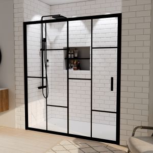 Porte de douche coulissante verrière ATELIA 170 cm Porte de douche coulissante verrière ATELIA 170 cm