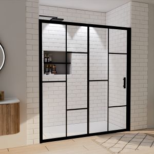 Porte de douche coulissante verrière ATELIA 170 cm Porte de douche coulissante verrière ATELIA 170 cm
