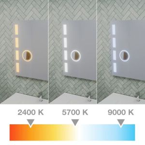 Miroir LED réglable EXCELL PLUS - 120 x 70 cm avec antibuée, loupe et horloge 