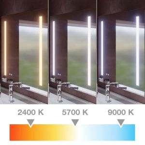 Miroir lumineux inclinable ROTA PLUS 70x80 cm - antibuée, éclairage LED réglable 