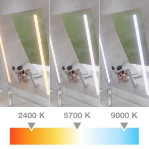 Miroir lumineux inclinable avec télécommande MOTORY 70x80 cm