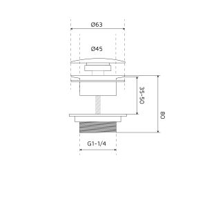 Dimensions de la bonde de salle de bain Chromé TRACY 